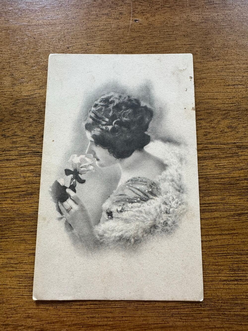 Antique 1916 Get Well Postcard Woman Rose Artistic Heads No 905 Lockport NY - Picture 1 of 10